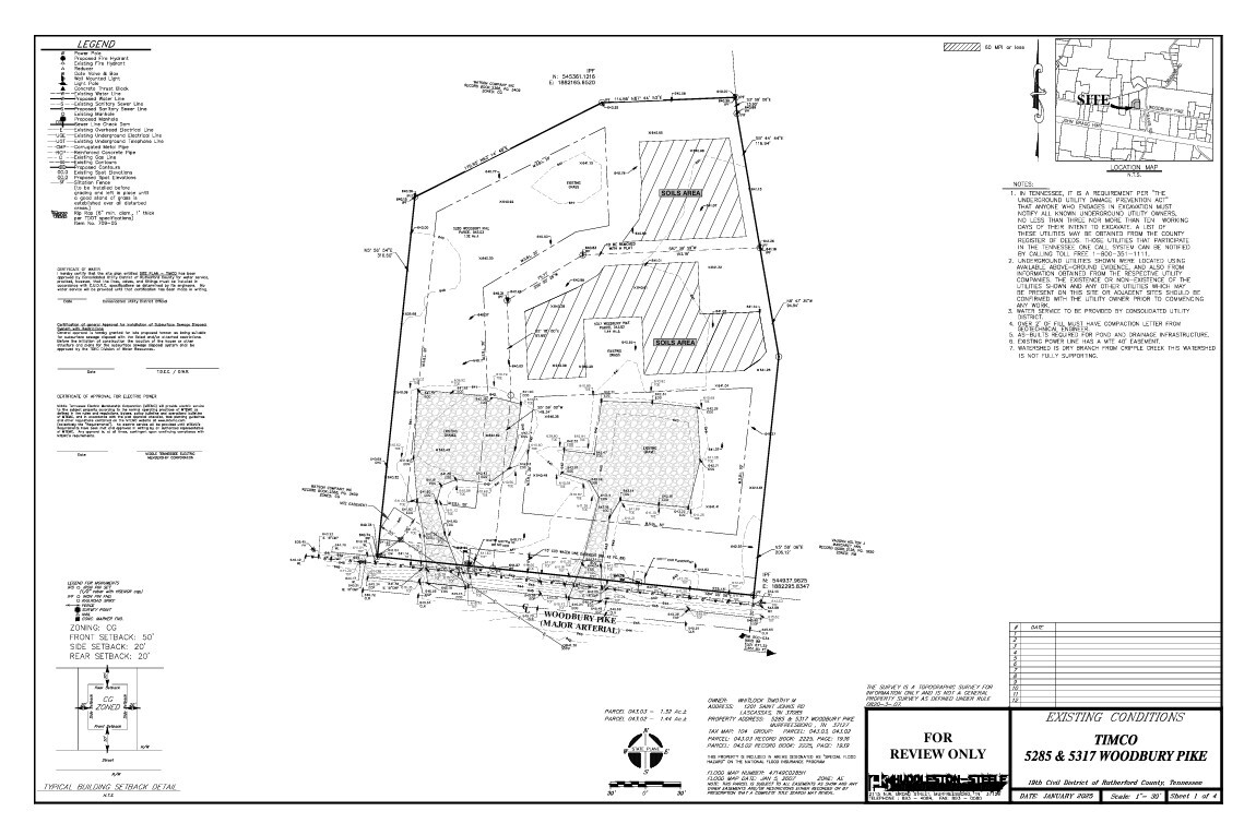 Plat Map for Woodbury Pike Properties